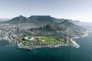 aerial view of cape town city near mountain during daytime